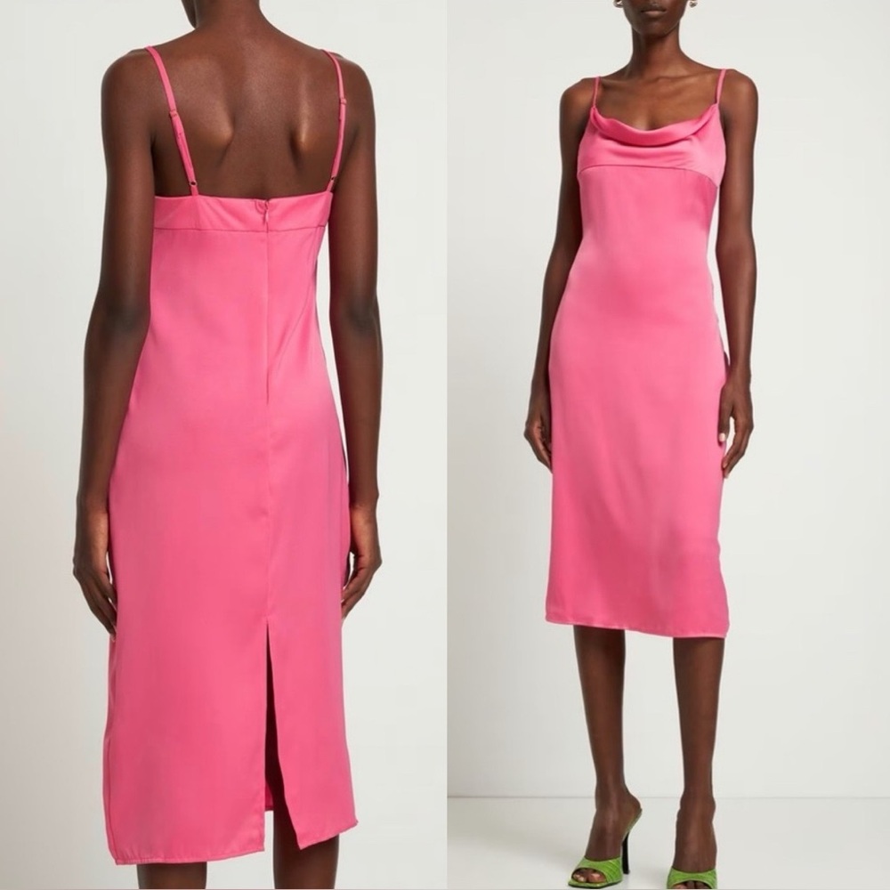 New WE WORE WHAT Satin Charmeuse Cowl Midi Dress